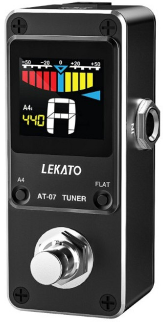 Lekato 기타 이펙트 페달 크로매틱 튜닝 -07 튜너 피치 트루 바이패스 기타베이스 바이올린 우쿨렐레 9V