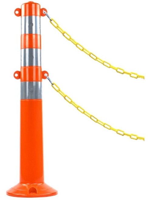 마켓925협력사 공사장 위험현장 고리형 규제봉 도로안전봉 주차금지봉 차단봉 탄력봉, 1개