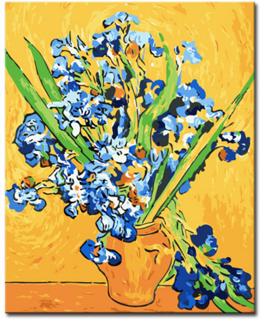 명화그리기 DIY 유화 세트 그림 액자 해바라기 아트홀릭, S06_고흐의 붓꽃, 1개