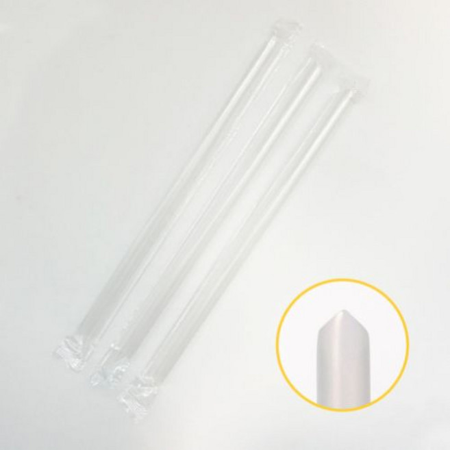 에코팩 12mm x 21cm 사선 빨대 버블티 실링용 스트로우 개별포장