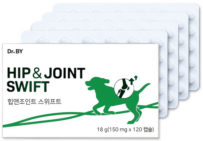 닥터바이 힙앤조인트 스위프트 강아지 관절 영양제 고관절 집중 케어 슬개골 탈구, 120정, 뼈/관절강화, 1세트