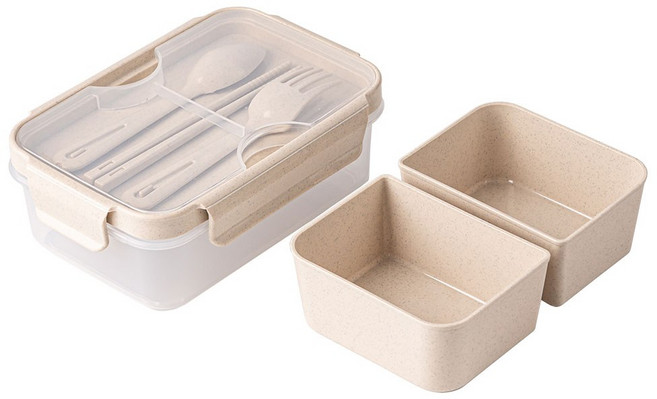 나누담 데일리 2칸 1단 도시락 1100ml, 혼합색상, 1개