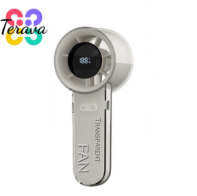 Terava 휴대용 미니 선풍기 LED 충전핸드풍기 캠핑 실내 아웃도어용, 화이트, P320