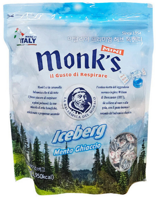 몽스 아이스버그 허브 목캔디, 500g, 1개