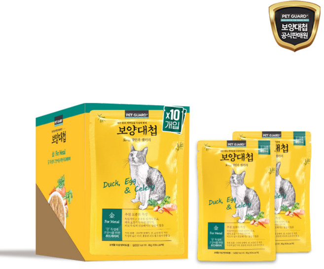 보양대첩 고양이 습식파우치 금 10p, 혼합맛(오리/계란/샐러리), 80g, 1개