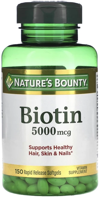 Nature's Bounty 비오틴 5000mcg 빠른 방출 소프트젤 150정, 1개 - 쿠팡