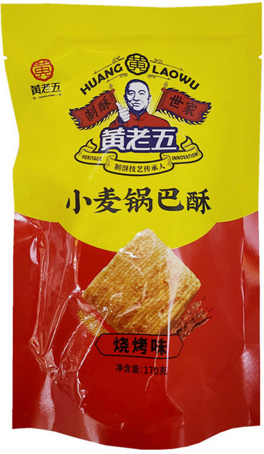 성실홈 황노오 HUANGLAOWU 만가복쇼마이궈바수 꼬치맛 170g 꿔바 누룽지과자 향라맛 꼬치맛 즈란맛 수입과자 중국간식 중국식품 숯불양념맛 성신푸드, 1개