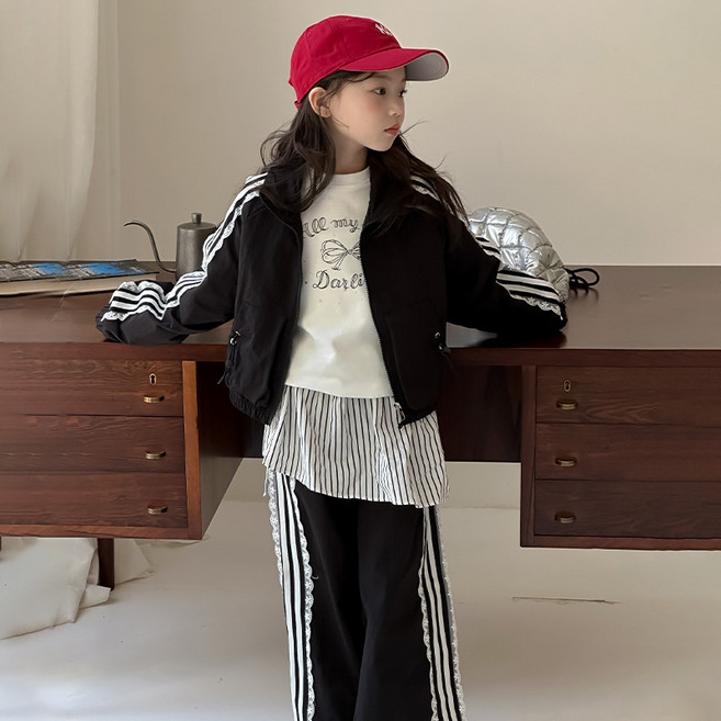 UPPERCUT 여아 봄 가을 레이스 집업 바람막이 상하복세트