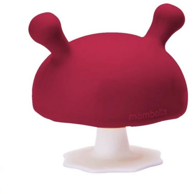 英國 Mombella 媽貝樂 Q比蘑菇固齒器 矽膠, 煙囪紅 / 1241, 1個, F
