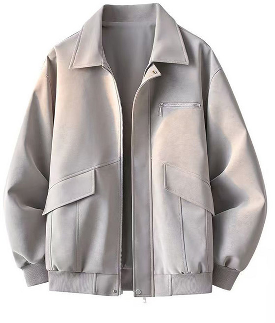 HOMASS 남성용 겨울 보온 가죽 자켓 기모 두꺼운 아우터