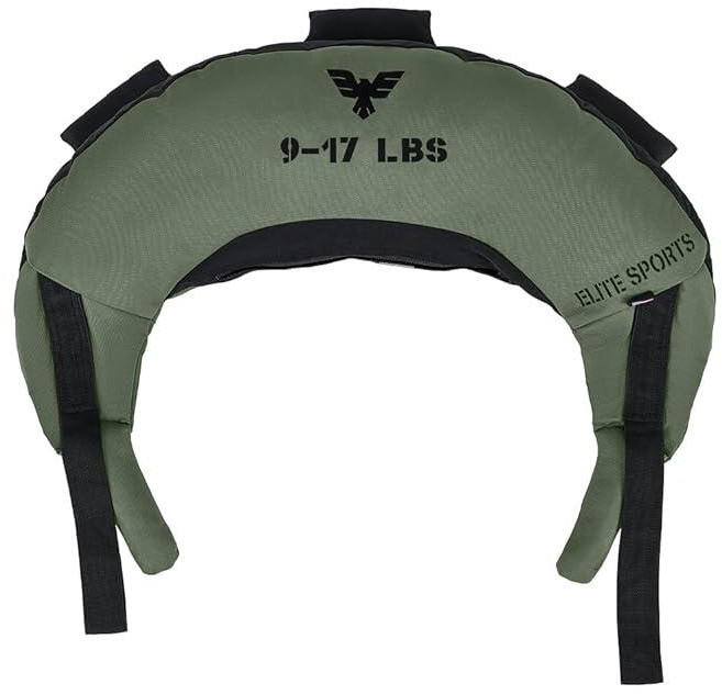 Elite Sports 불가리아 캔버스 백 피트니스 캔버스 MMA 체육관 크로스 트레이닝 샌드백 (블랙 11.3kg(25파운드)) - 채워지지 않음, 포레스트 그린