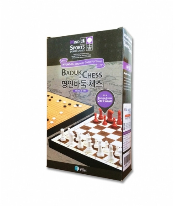 명인 휴대용자석보드게임 바둑+체스 M-150 260x224 소형접이식, 단품