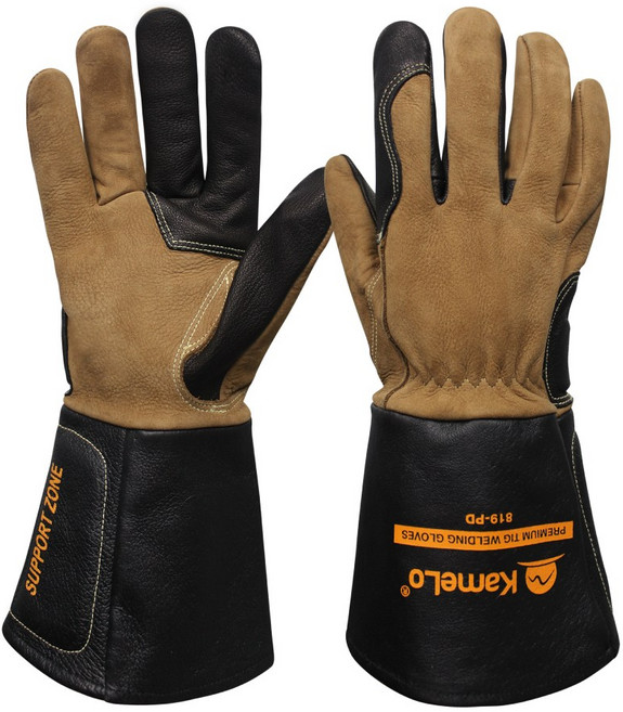 [카멜로]프리미엄 알곤 장갑 819-PD, 밤색 + 검정색, 1개