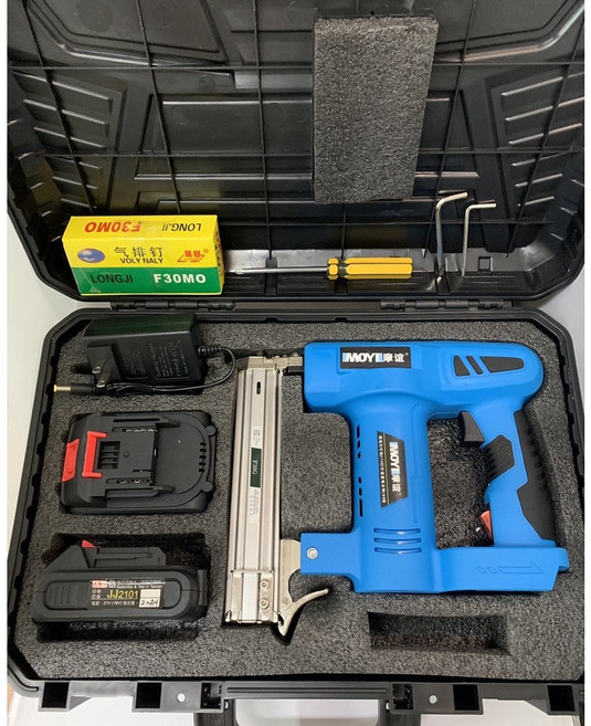 MOYI 摩誼 F30G 鋰電釘槍, 1個, 摩誼釘槍 F30G 2.0AH雙電_塑盒