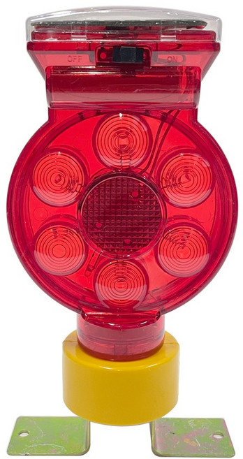 드럼용 쏠라 경고등 LED 태양광 도로안전용품 태양열 농업용 야생동물 멧돼지 고라니 깜빡이 쏠라등 산업용 피스고정, 1개, 레드(Red)