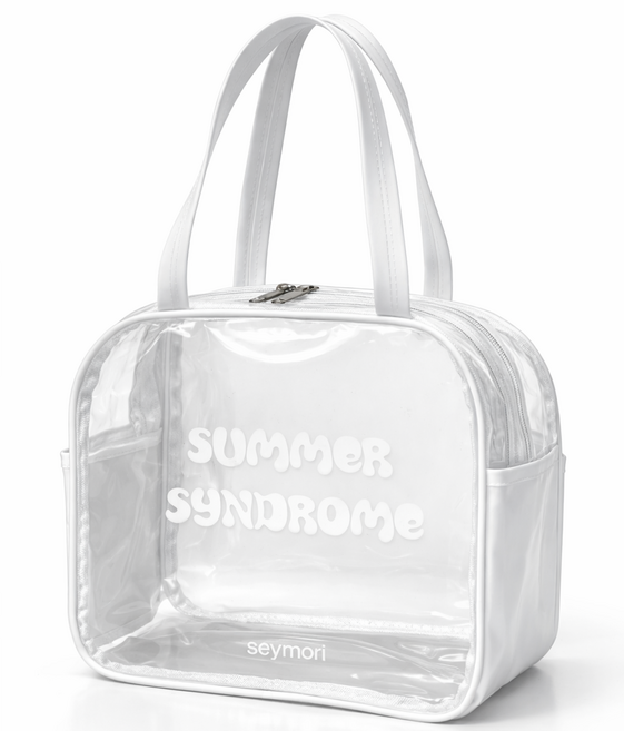 세이모리 써머신드롬 수영 가방 투명 비치백 휴양지 여행 수영장 방수 가방, Clear