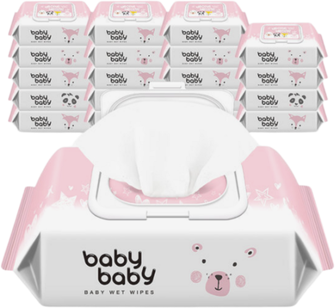 베이비베이비 트윙클 120매 10팩 캡형 아기물티슈, 20개