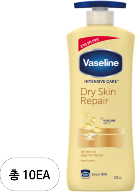 바세린 인텐시브 케어 드라이 스킨 리페어 로션, 350ml, 10개