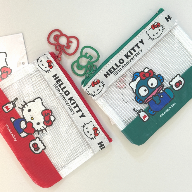 정품 헬로 키티 50주년 PVC 미니 파우치