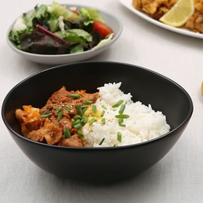 조약돌 볼 샐러드볼 덮밥그릇 파스타볼 19.7cm, 블랙, 1개