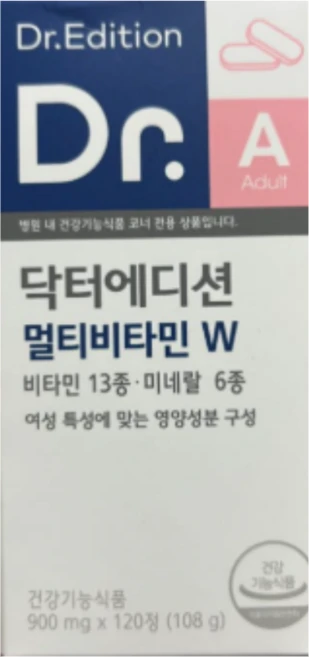 [정품]닥터에디션 멀티비타민W 여자 여성 비타민 미네랄 에프앤디넷 women vitamin, 1개, 120정 - 쿠팡