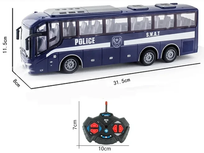 Rc 버스 전기 원격 제어 자동차 라이트 학교 도시 모델 27Mhz 소년 14세 이상를위한 무선 장난감, 01 빠른  Mainland, 04 purple