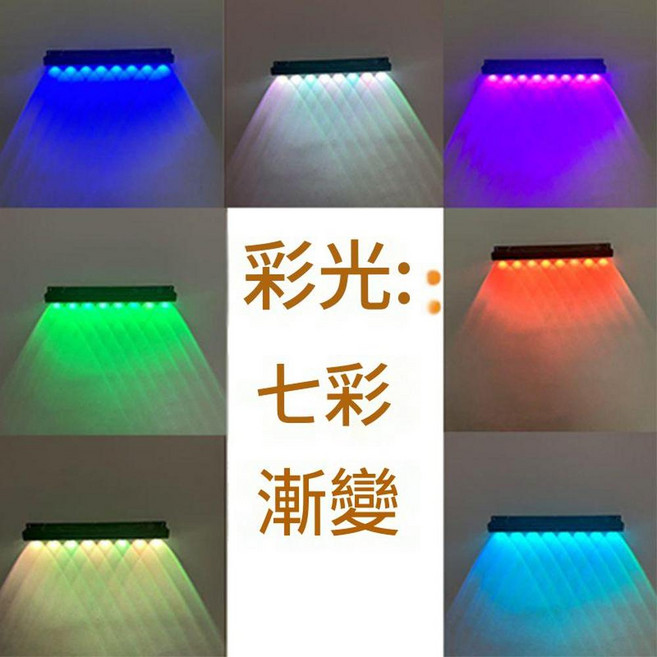 太陽能招牌燈 戶外防水洗牆燈, 8顆燈珠 彩光