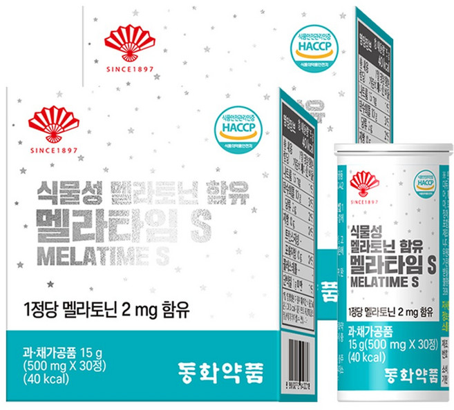 동화약품 식물성 멜라토닌 함유 멜라타임S, 30정, 2개