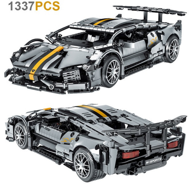 비행기모형 MOC 시뮬레이션 슈퍼 스포츠 레이싱 카 023015-1 빌딩 블록 브릭 소년 선물 공지사항, 1.1337PCS, 1개