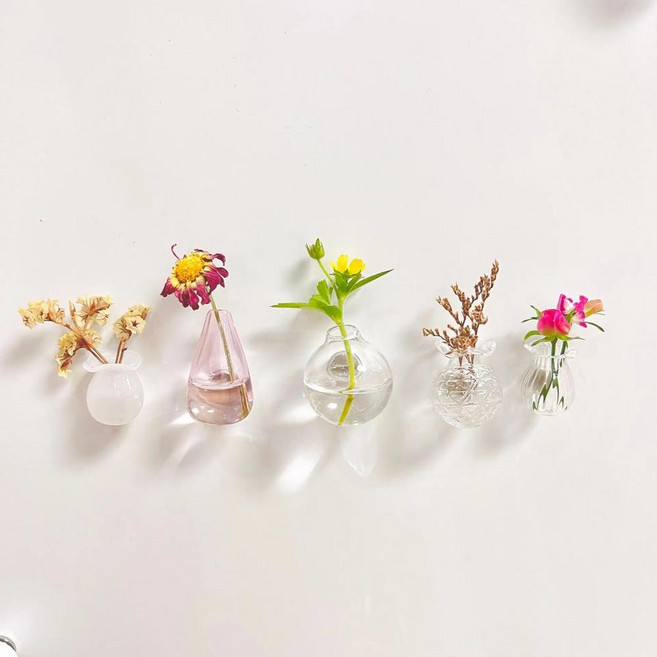 미니 꽃병 자석 도자기 냉장고 스티커 에어컨 장식, 2. White, 1개