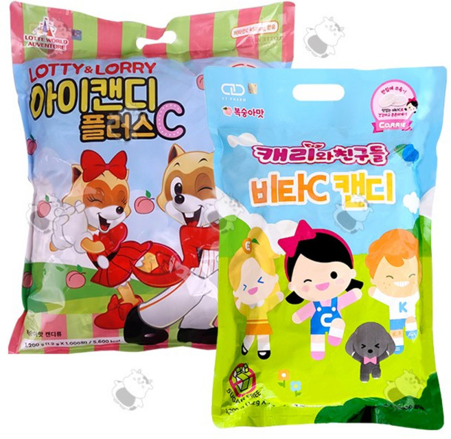 캐리와 친구들 비타C캔디 1000정 + 로티와 로리 아이캔디 플러스C 1000정, 1개