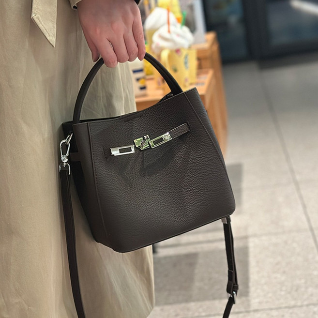 제르논 여성 고급 소가죽 크로스 사각 토트백 스퀘어