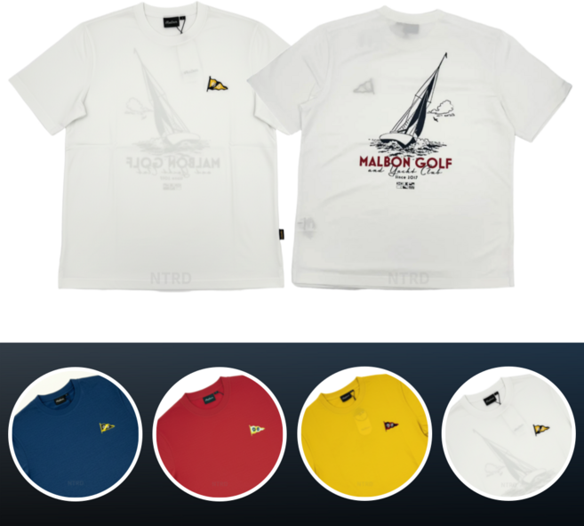말본 골프 반팔티 요트클럽 라운드 티셔츠