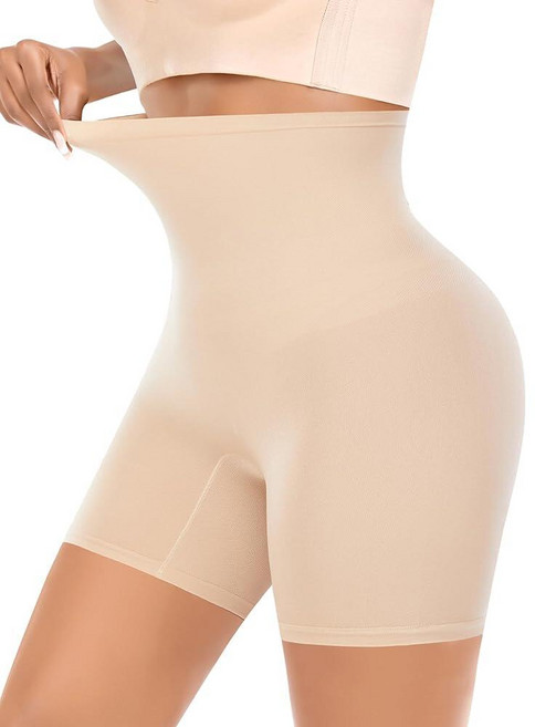 Werena Shapewear Shorts for Women Tummy Control High Waisted Body Shaper Seamless Shaping Slip Sho, Beige
