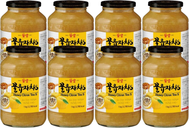 꽃샘 꿀유자차S 1kg 8개, 1