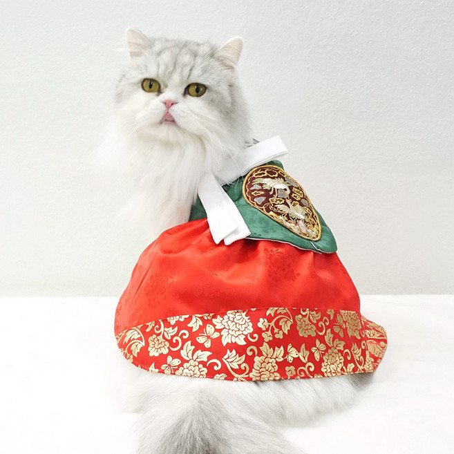 호나미네 핸드메이드 강아지한복 고양이한복 중전당의한복, 그린, 1개