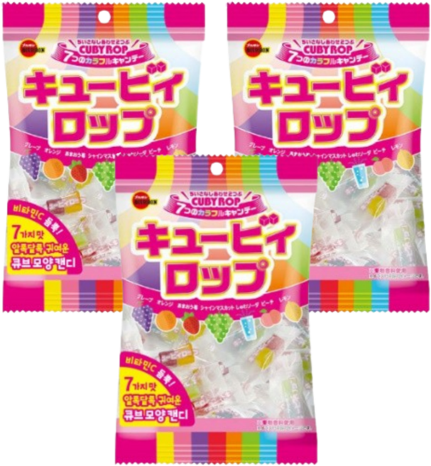 부르본 큐비롭 캔디, 100g, 3개