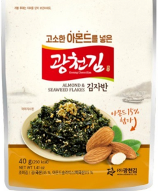 광천김 아몬드자반2p 40g*2ea 10팩, 40g