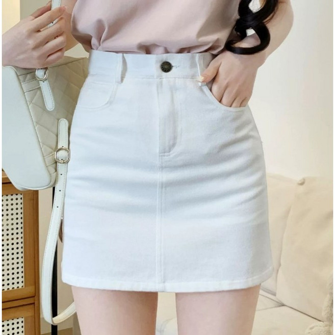 이로울 현이 청치마 미니 스커트 데일리 캐주얼 스커트