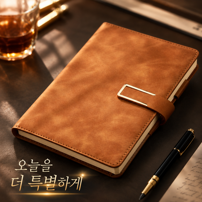 디오벨러 방수 고급 가죽 다이어리, 1개, 브라운