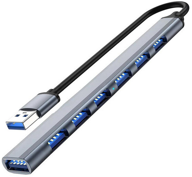 노트북 PC 하드 드라이브 마우스 키보드용 고속 OTG 어댑터 도킹 스테이션 USB 3.0 C타입 허브 확장기 분배기 7 포트, 2) 7 포트 USB, 08 7port USB Gray