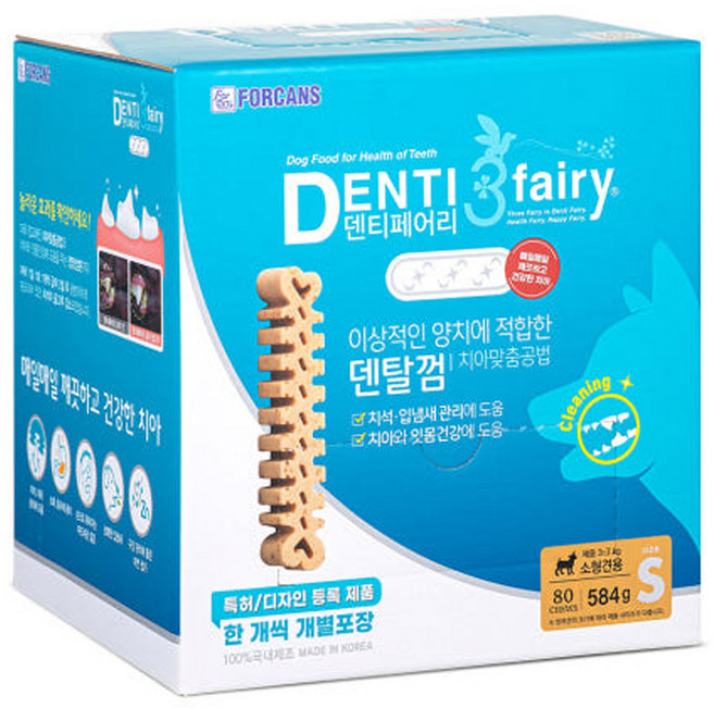 포켄스 덴티페어리 디스펜서 덴탈껌 S 80개입, 1개, S(80개입)