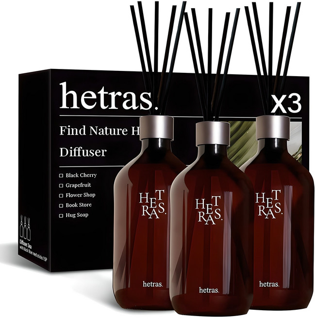 헤트라스 프리미엄 대용량 디퓨저, 제주사려니숲길, 500ml, 3개