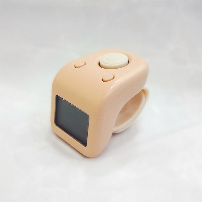 新款電子念珠計數器，指環式設計，多功能切換，長續航, 粉色, 1個