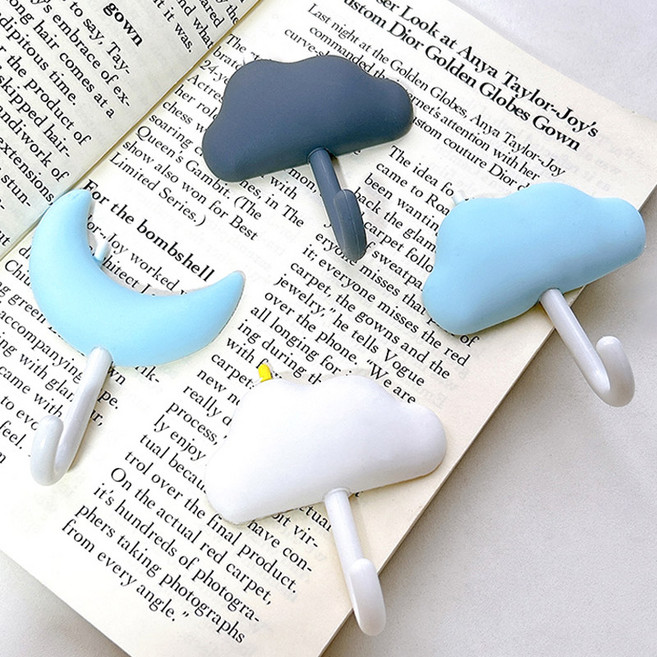 무타공 구름 후크 3종세트, 1개, 화이트