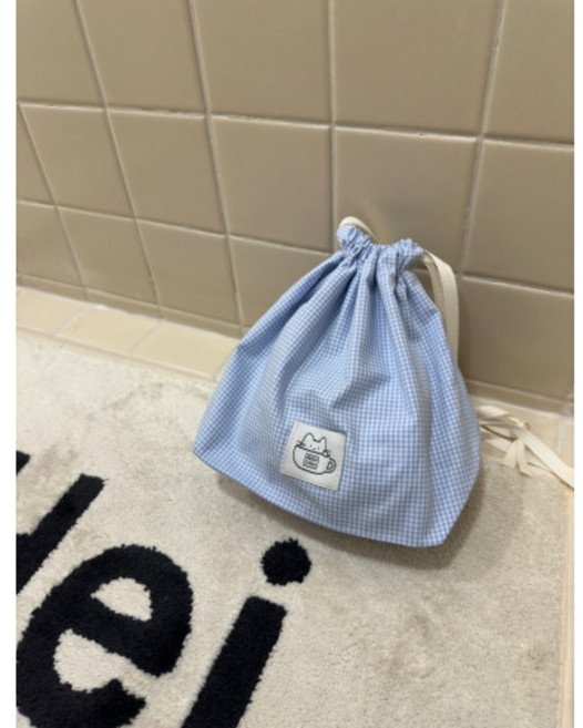 [프롬카쿠] 카쿠네 파우더블루 스트링 파우치