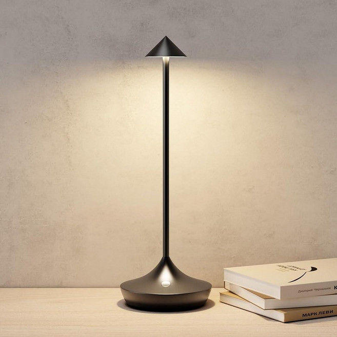 ZenithLight Cordless Rechargeable Table Lamp Set of 2 Up to 60-Hour Battery 6000mAh 3 Color Temp, Black