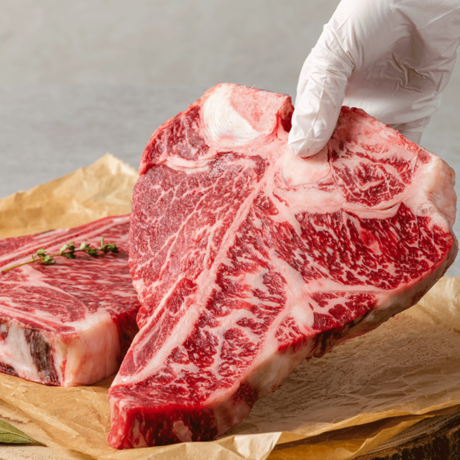 1++등급 한우 포터하우스 1kg 티본스테이크 마장동직송 캠핑고기, 500g, 1개, 500g