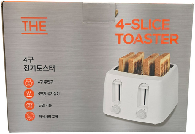 더 4구 전기토스터 6단계 굽기설정 듀얼기능, FTX-2501T