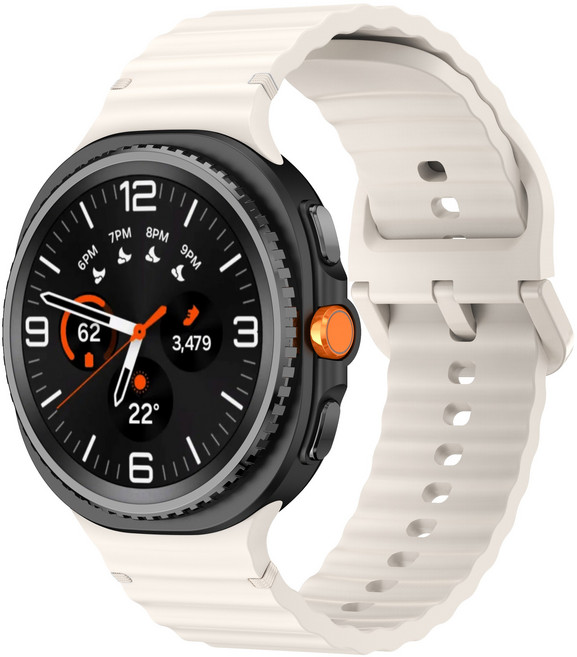 Fegwilde 갤럭시워치8/8클래식 호환 부드러운 실리콘 통기성 스포츠 밴드 컬러풀한 스티치 스트랩 40MM/44MM/46MM, 별빛